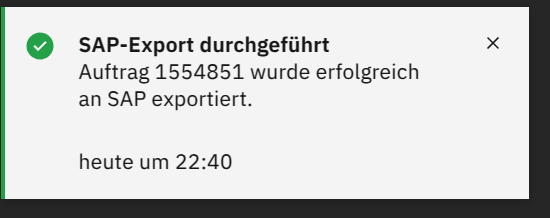 SAP-Export Erfolgreich